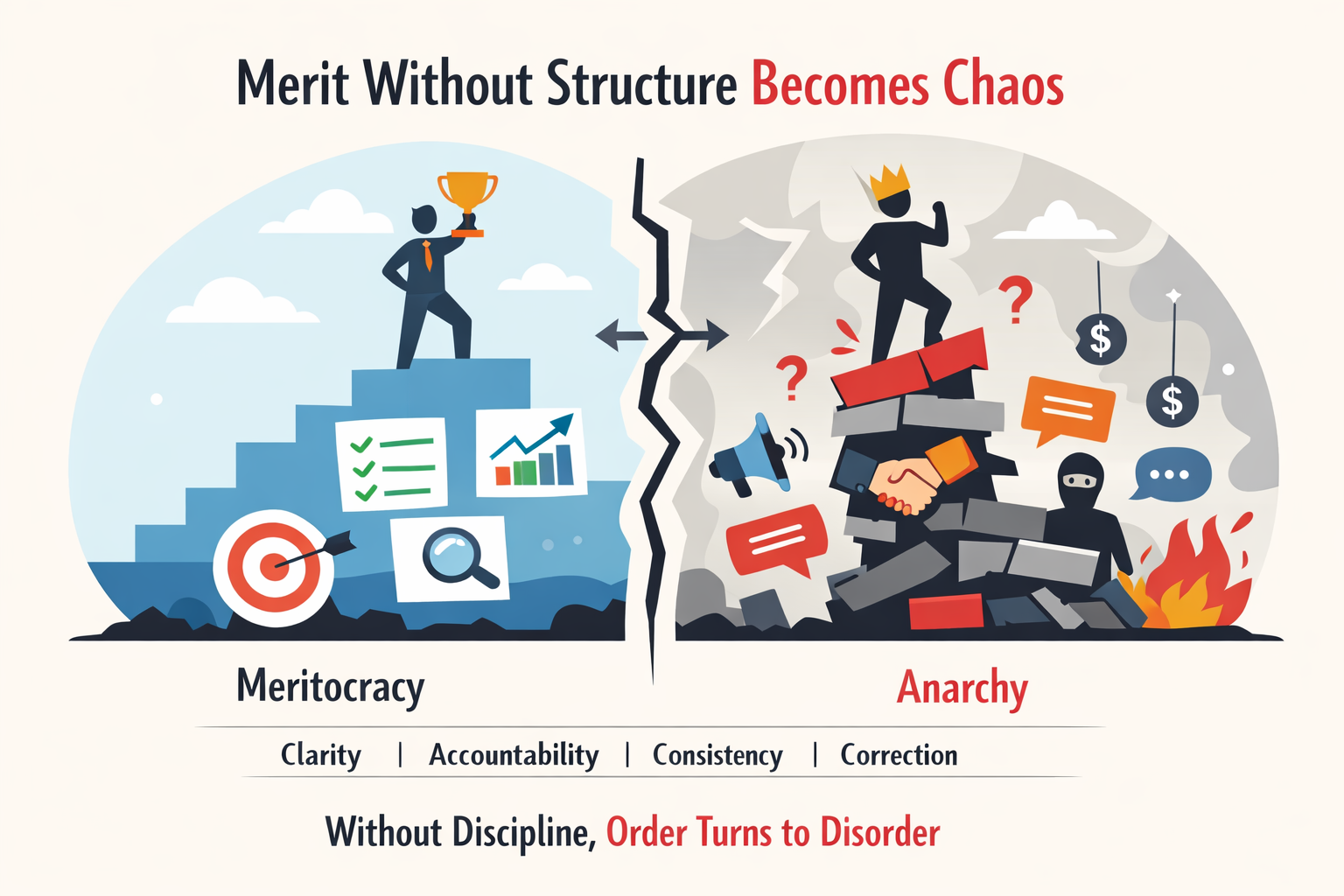 Merit Without Structure Becomes Chaos - SANSANI